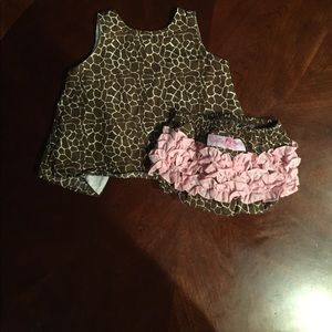 Giraffe print open back two piece