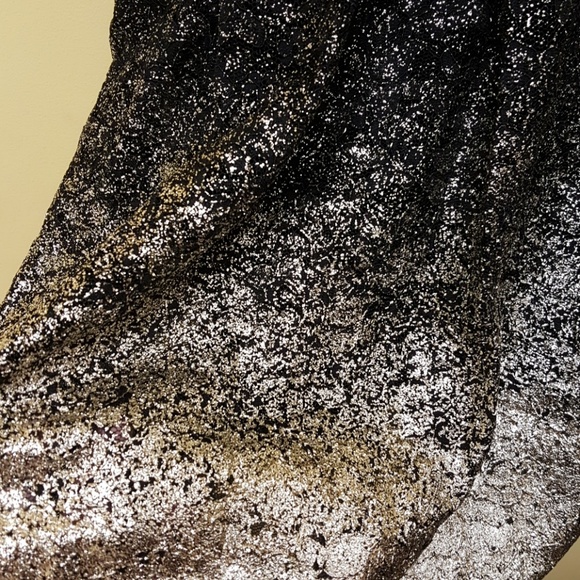 B smart strapless black ombre to gold foil dress L2 - Picture 2 of 7