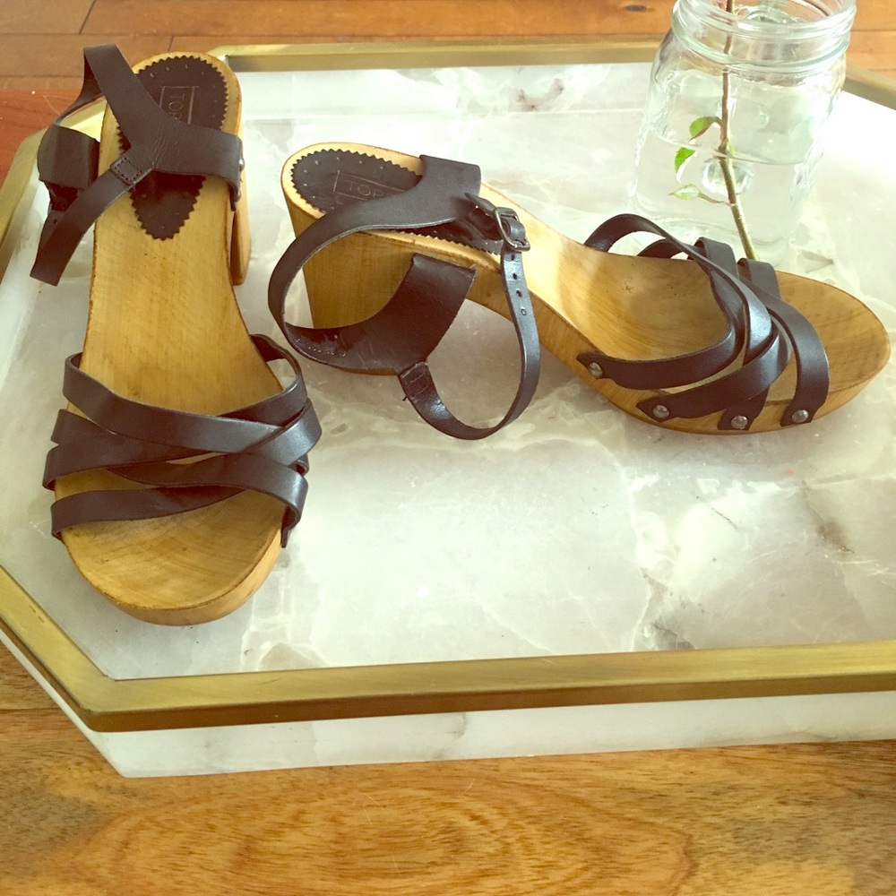 Top shop wood heeled sandals