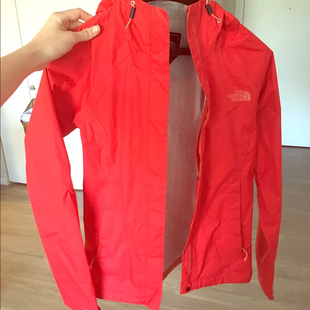 Red North Face Rain Jacket