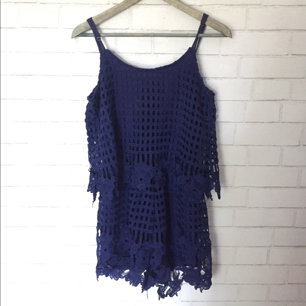 navy francesca's romper