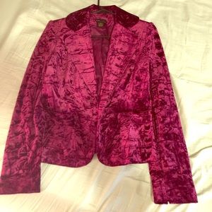 Burgundy Crushed velvet blazer