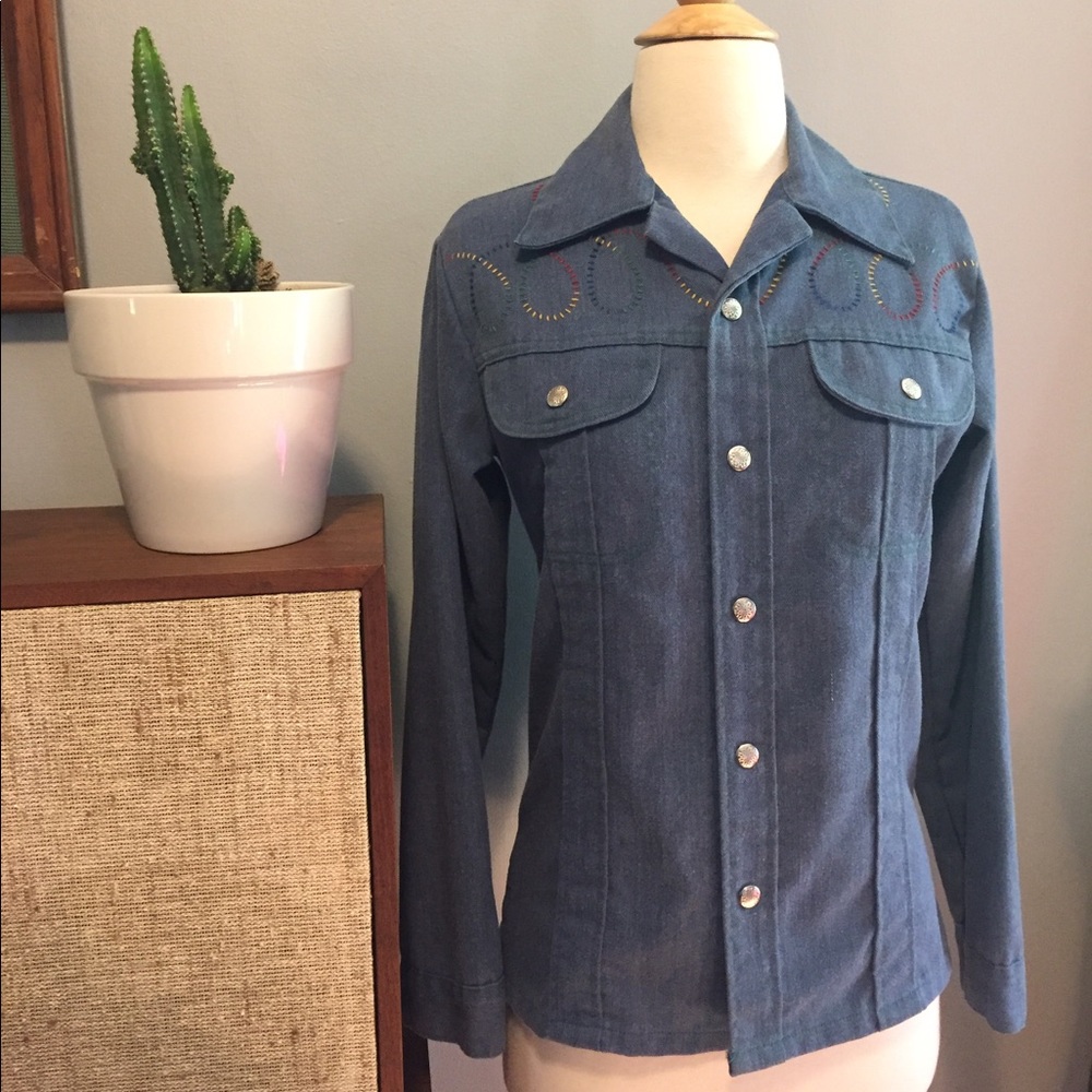 Vintage women's denim blouse