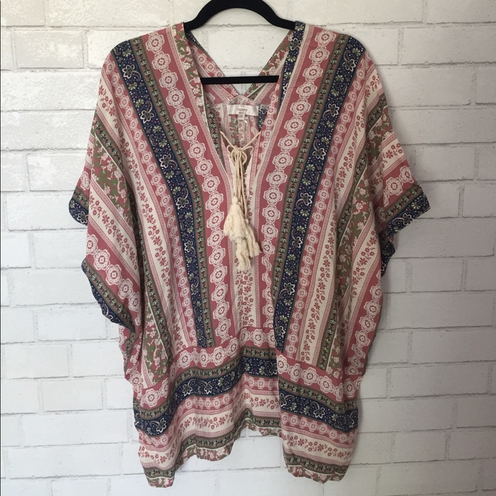 boutique brand printed tunic top