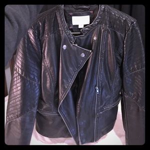 Black faux leather jacket