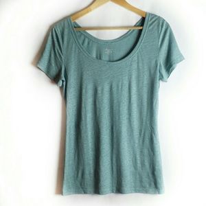 NWT Loft 100% Linen Teal Light Tee Summer V Neck