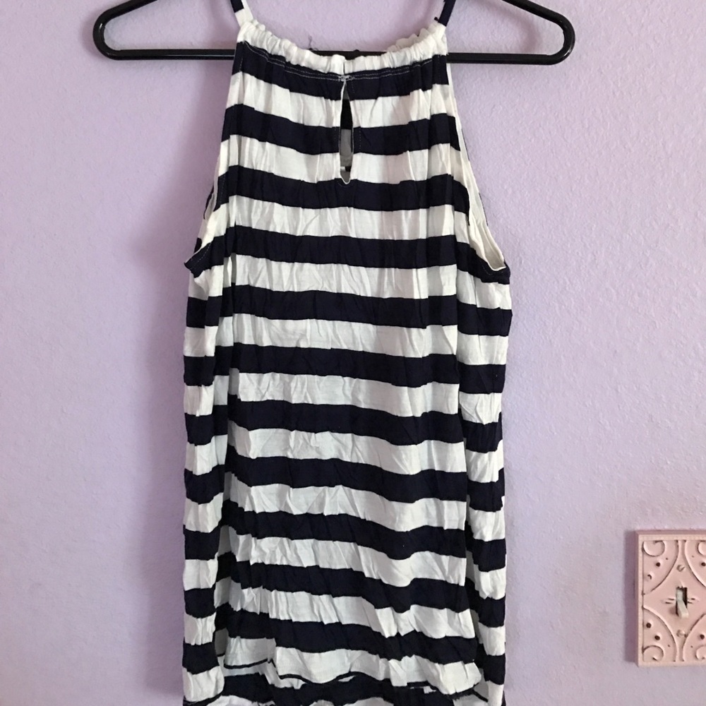 Navy and White Striped Tank