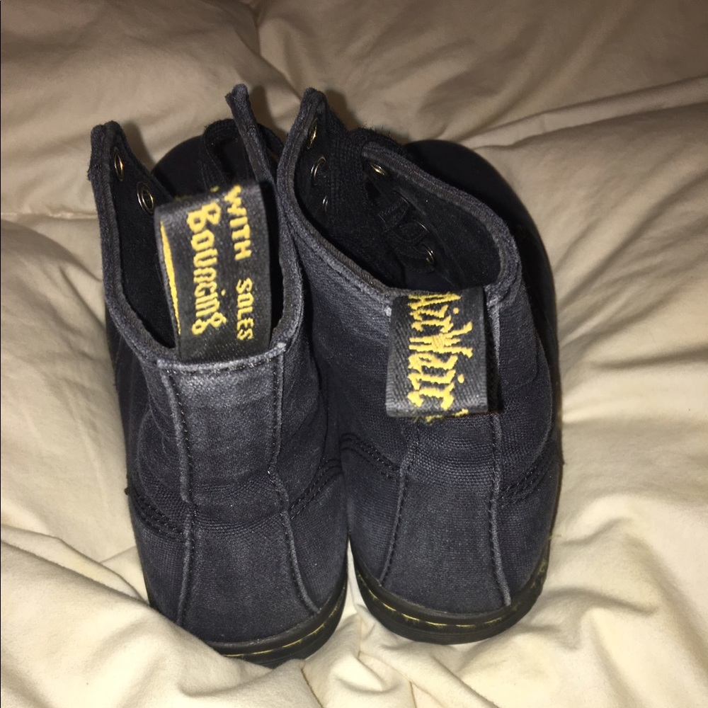 Faded black Dr.Martens fabric shoes