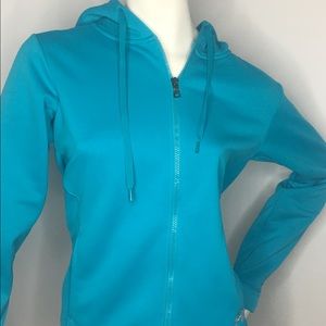 Under armour zip up turquoise sweater woman medium