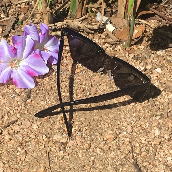 "Black Beauty" Square Cat Eye Flat Metal Aviator - Picture 2 of 3