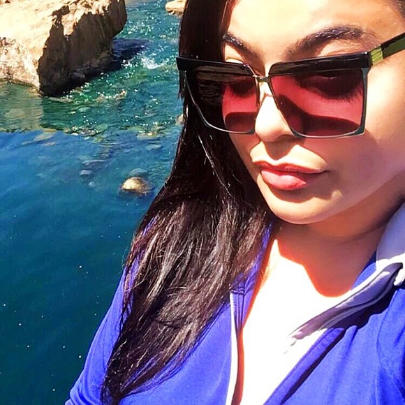 "Black Beauty" Square Cat Eye Flat Metal Aviator - Picture 3 of 3