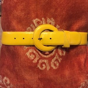 Vintage Liz Claiborne Leather Yellow Belt M