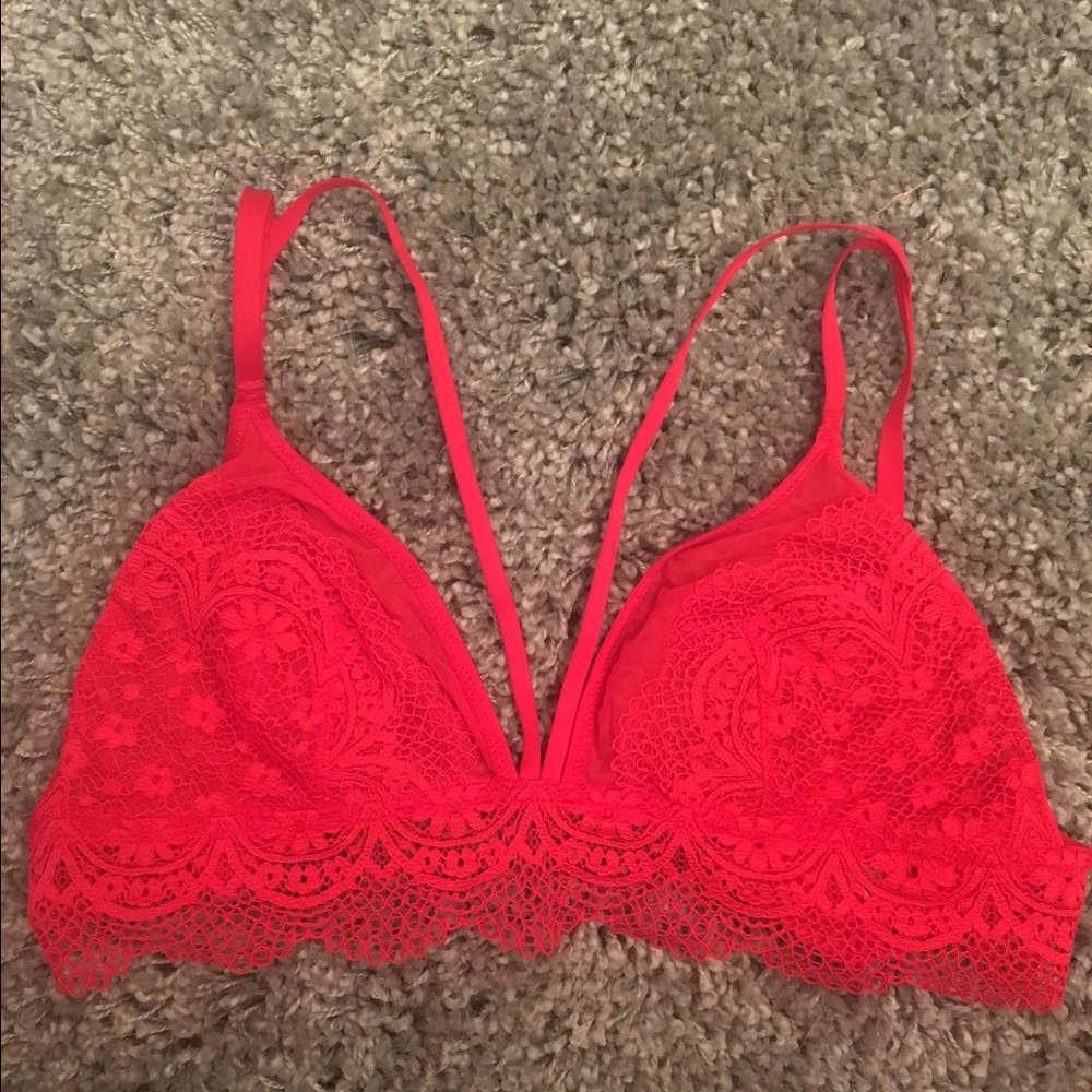 Victoria's Secret red lace bralette size XL