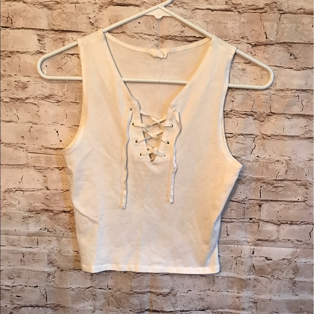 Lace up crop top