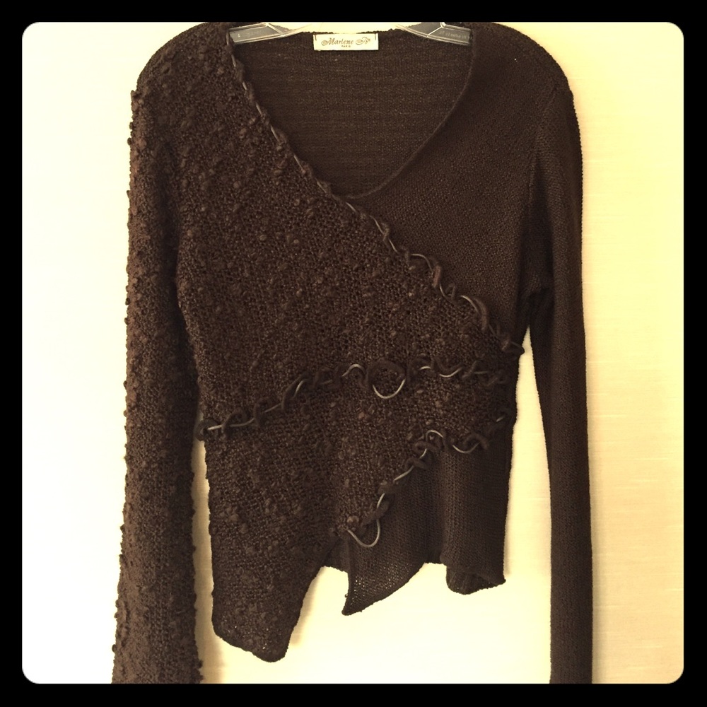 Marlene (french) Sweater with leather trim