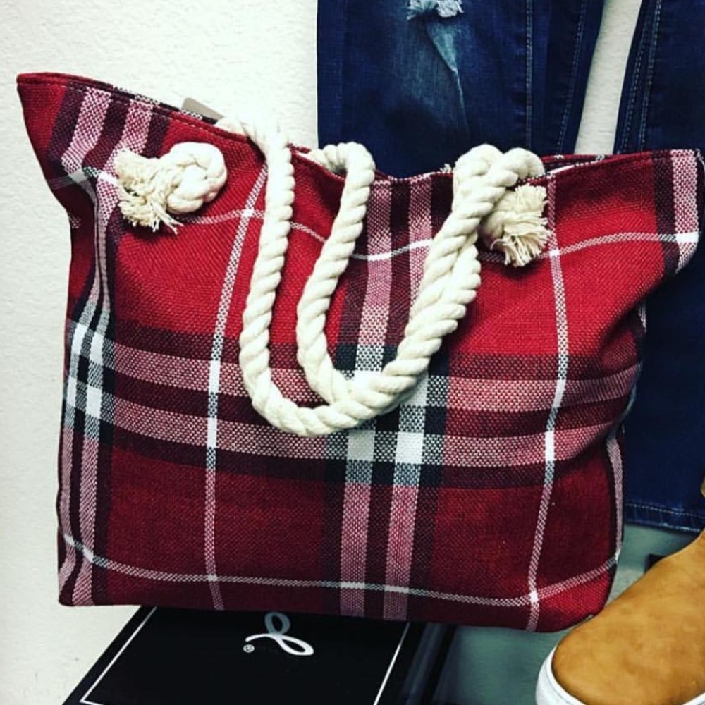 Plaid Large Tote