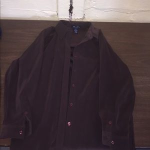 Denim and Co Brown Button Up