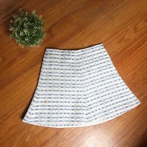 J. Crew Geometric Gold Thread Mini Skirt