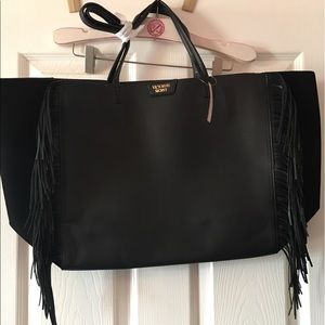 Vs black fringe tote
