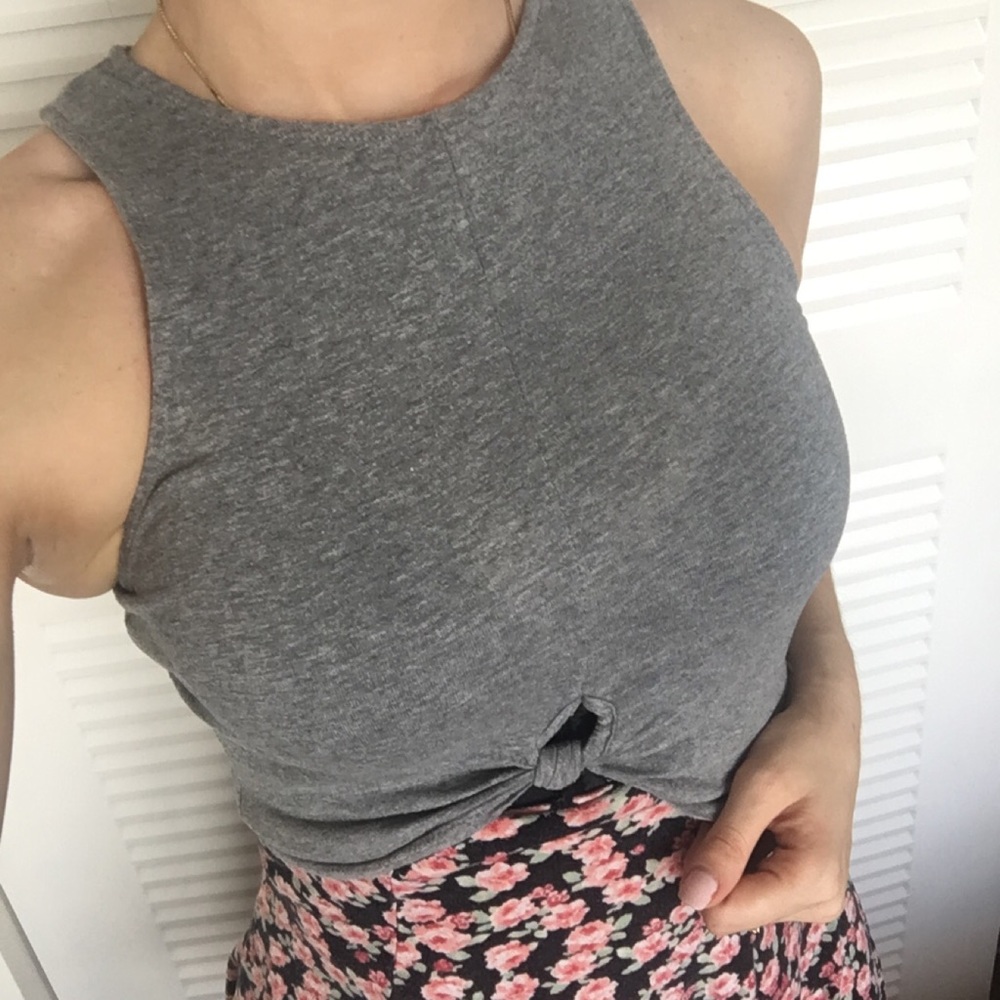 Gray Crop Top