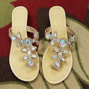 Madeline Stuart embellished flip flops