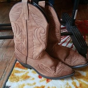 Worn in tan cowboy boots Women's
