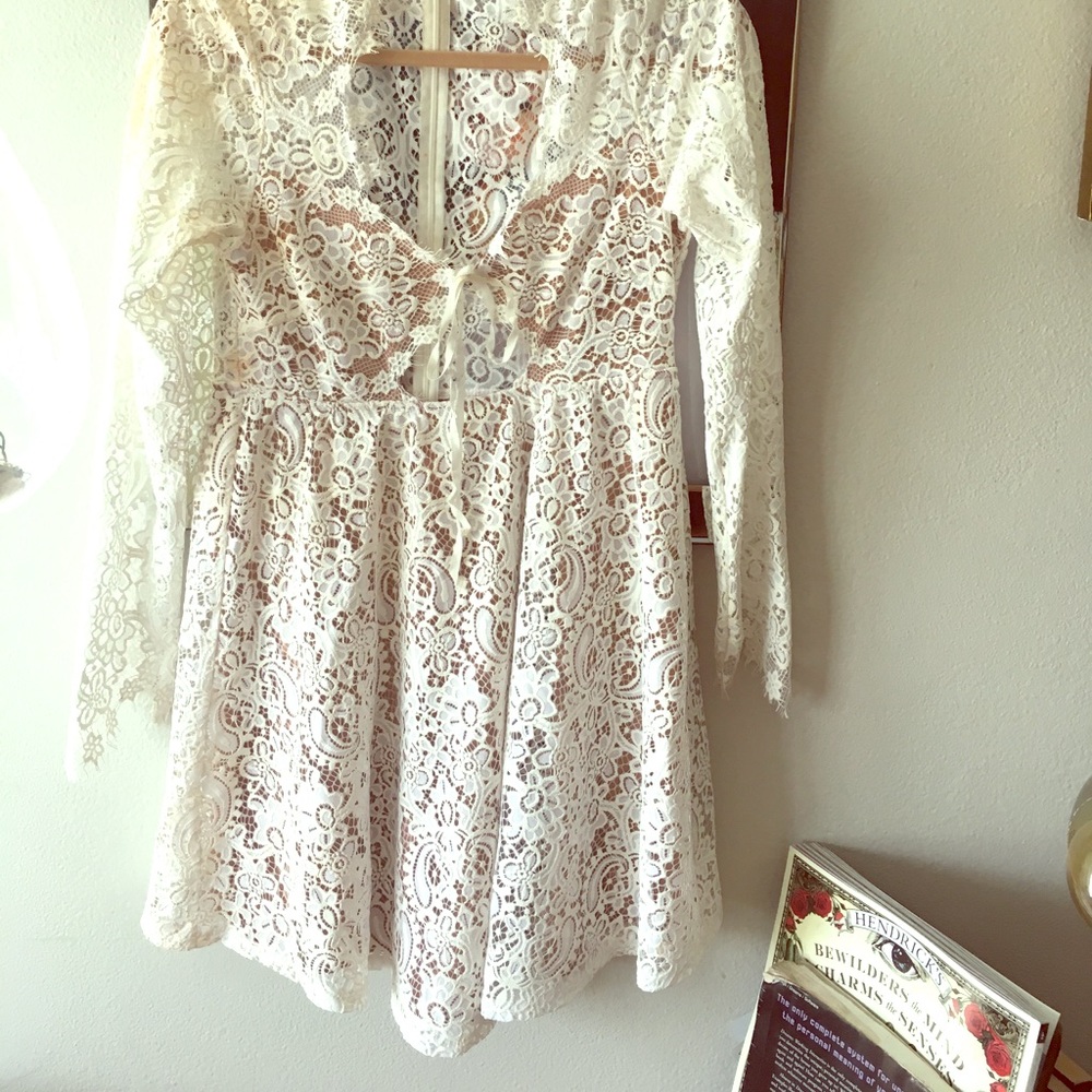 For love and lemons white lace baby doll dress