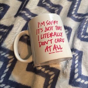 "I'm sorry..." coffee cup