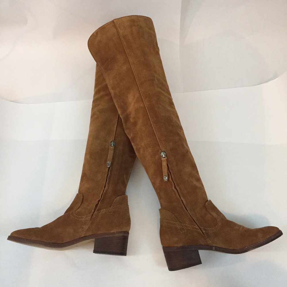 DOLCE VITA Kitt Tan Suede Over The Knee Boots - Picture 5 of 8