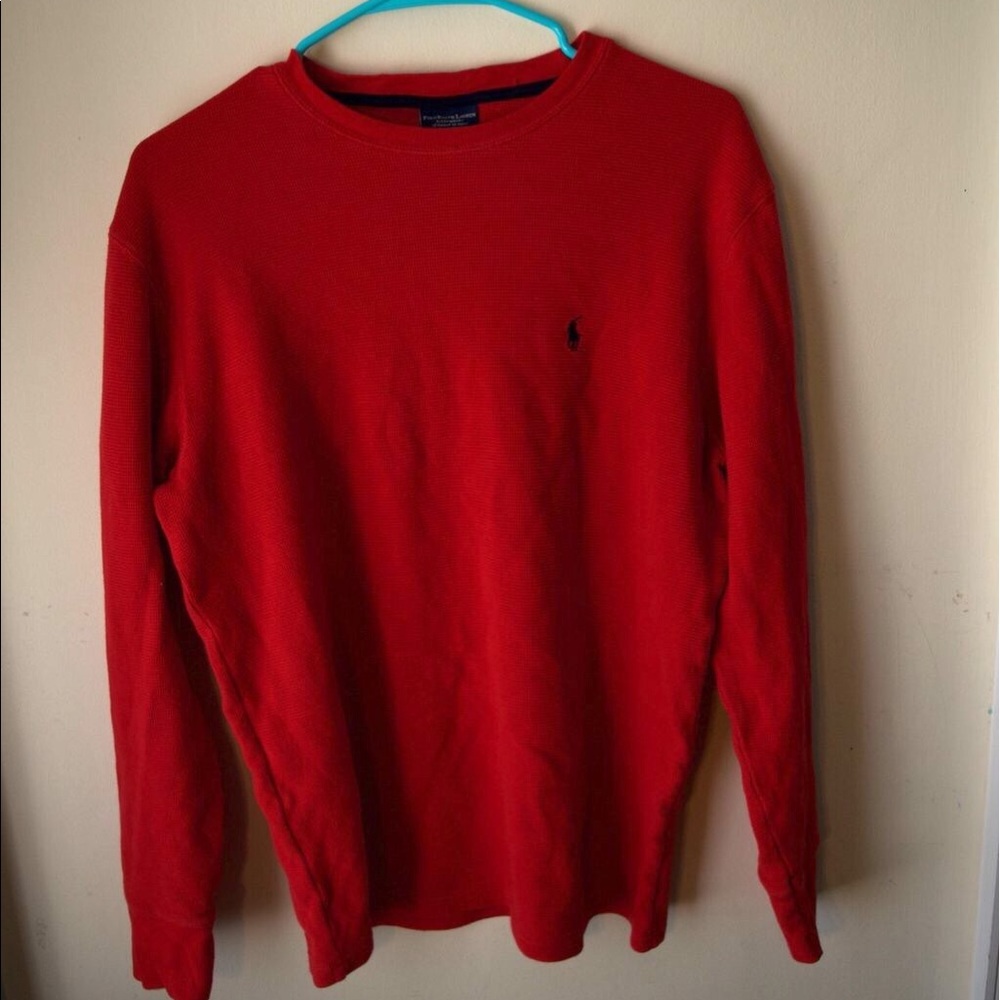 Red polo long sleeve