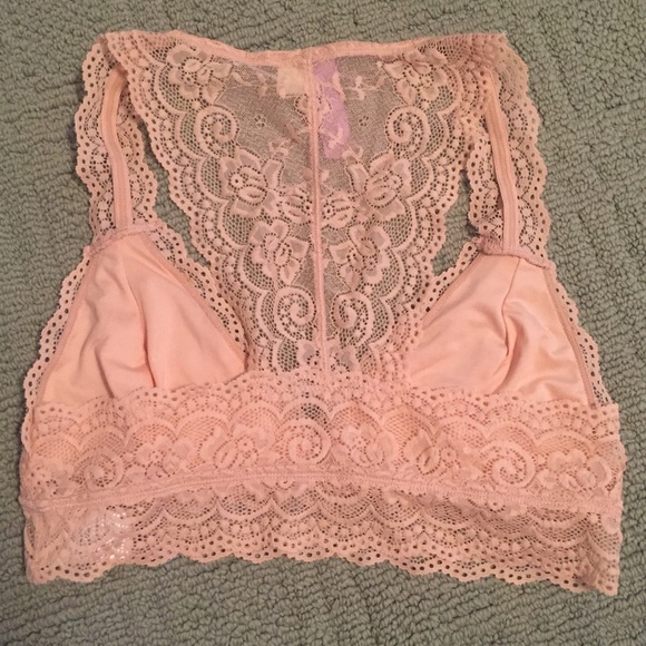 Peach lace racerback bralette - Picture 2 of 4