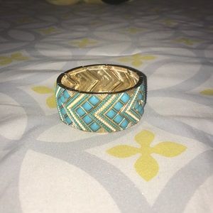 Gold and blue bracelet