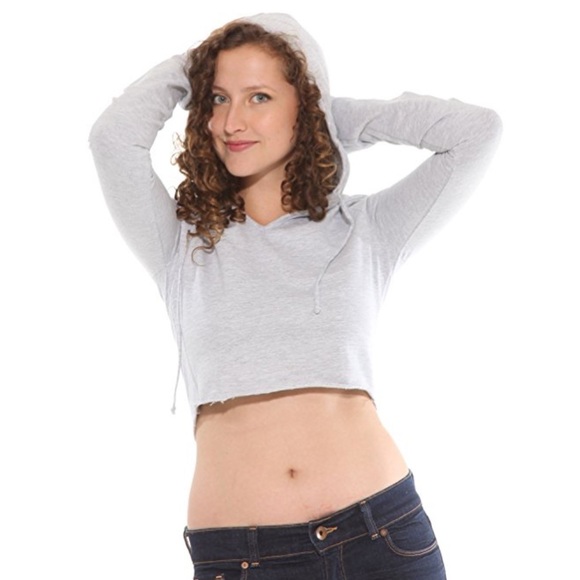 Grey Crop Hoodie - Picture 3 of 4