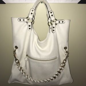 Sandra Roberts White and Gold handbag