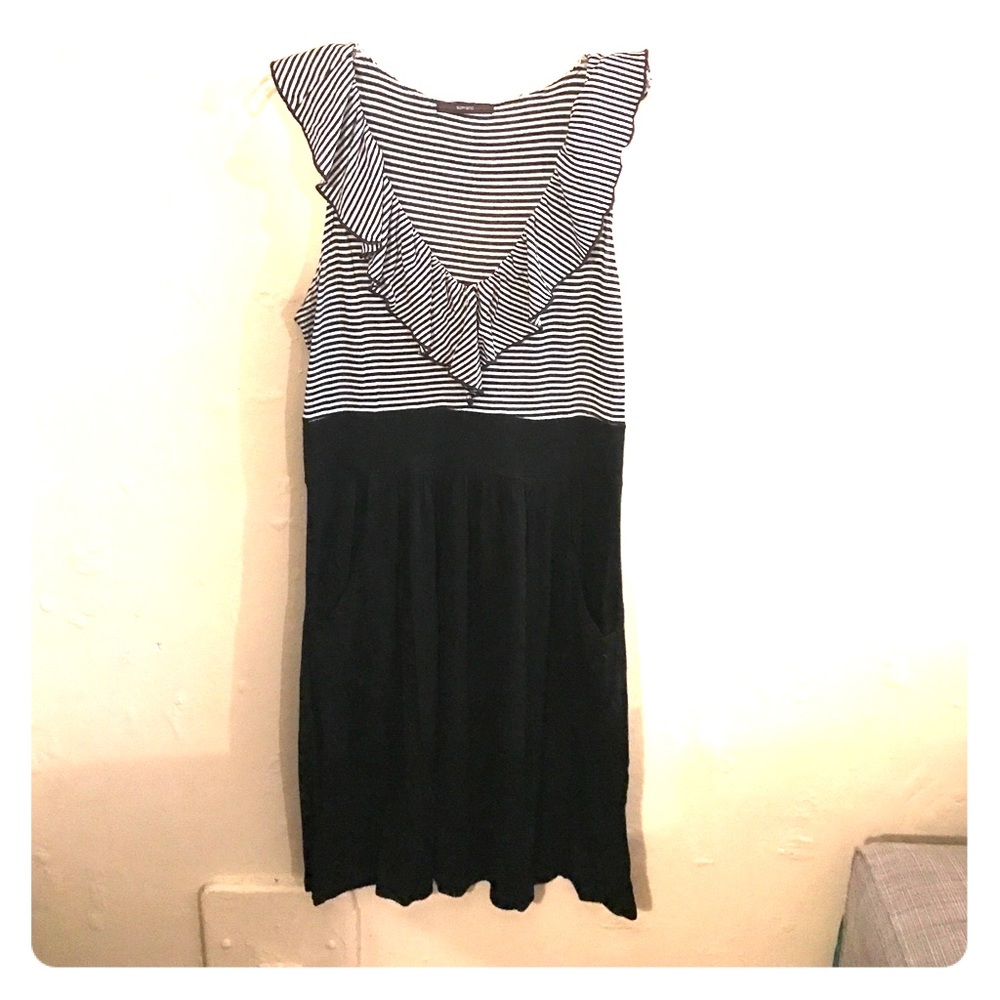 Stripes and Ruffle Pocket Dress