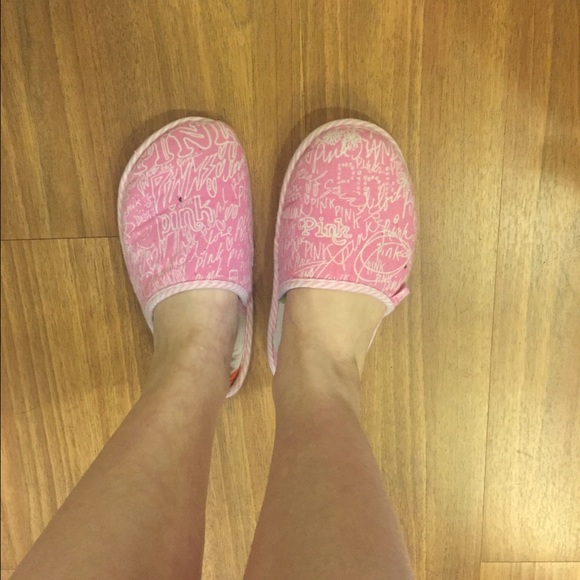 victoria's secret pink slippers sandals 6 7 white - Picture 2 of 3