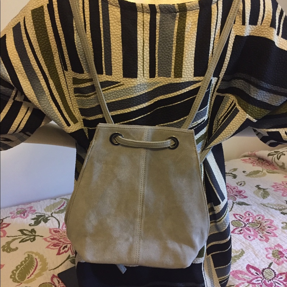 Grey suede ASOS book bag/purse