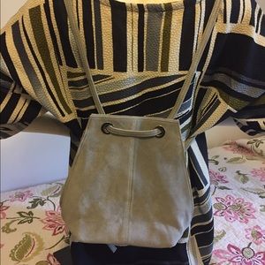 Grey suede ASOS book bag/purse