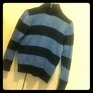 Black and blue polo sweater