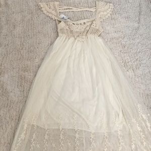 Cream crochet cover up dress