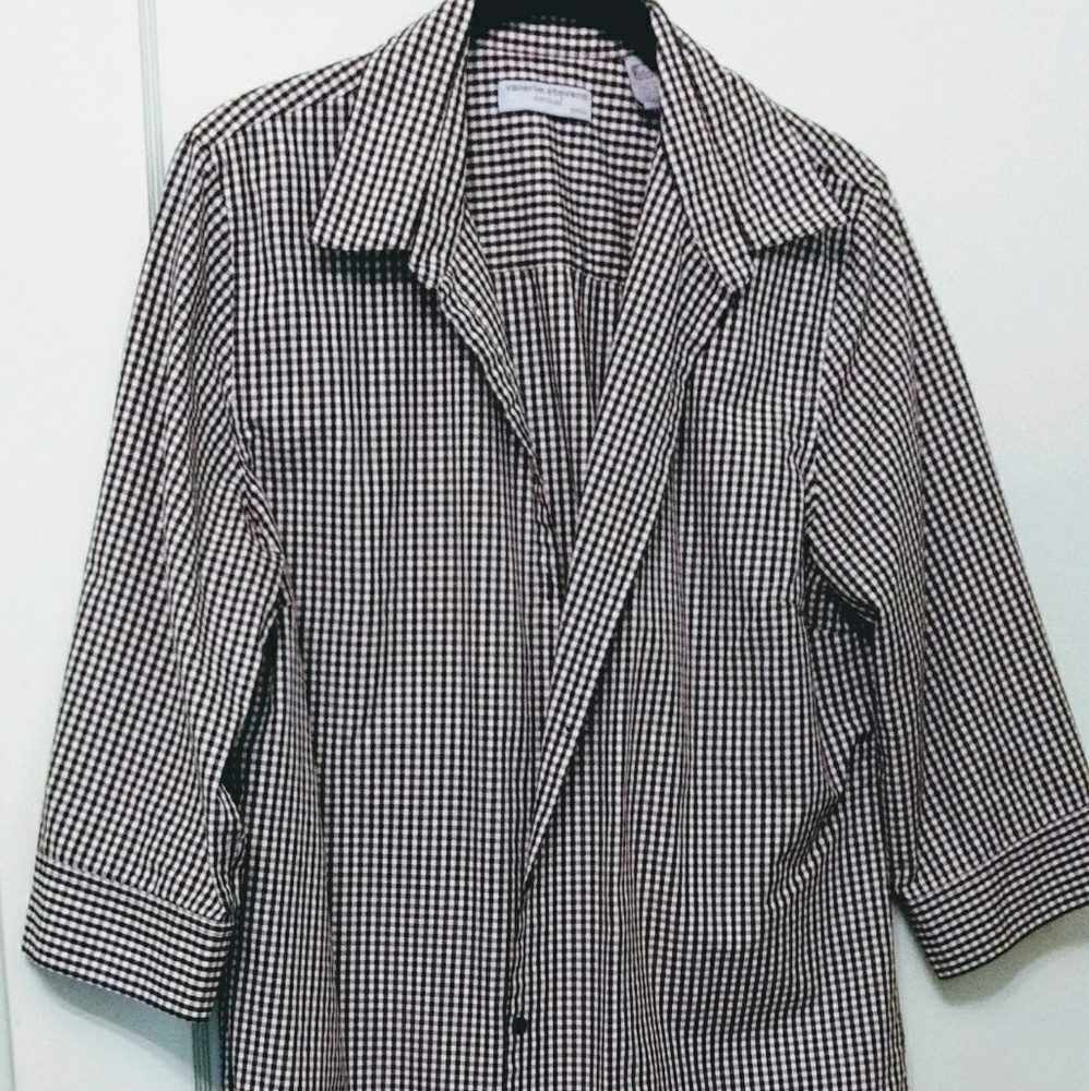Valerie Stevens Petites 3/4 Sleeve Blouse