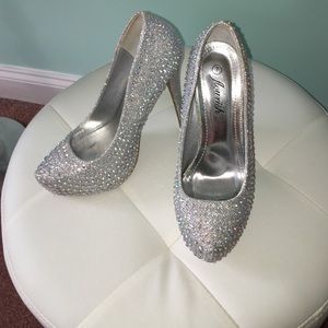 Studded silver heels