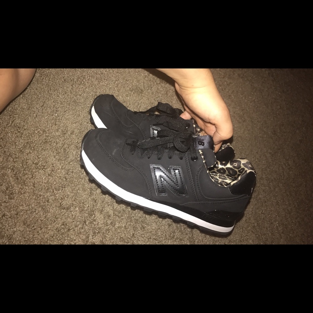 Black and leopard new balances