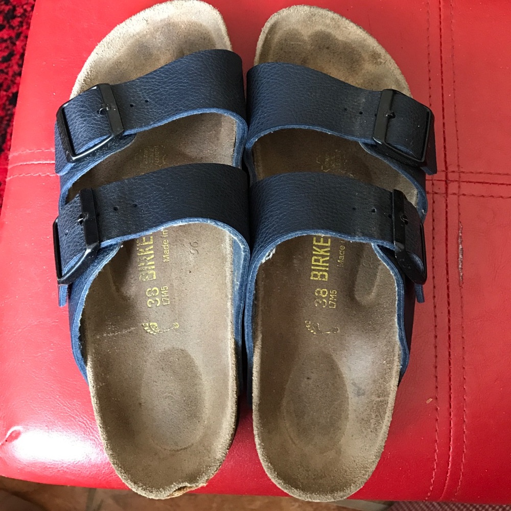 Soft bed navy Birkenstocks size 38