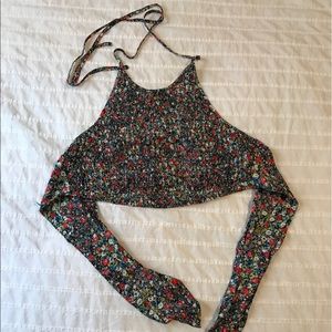Smocked Halter Crop Top - UO / Pins & Needles