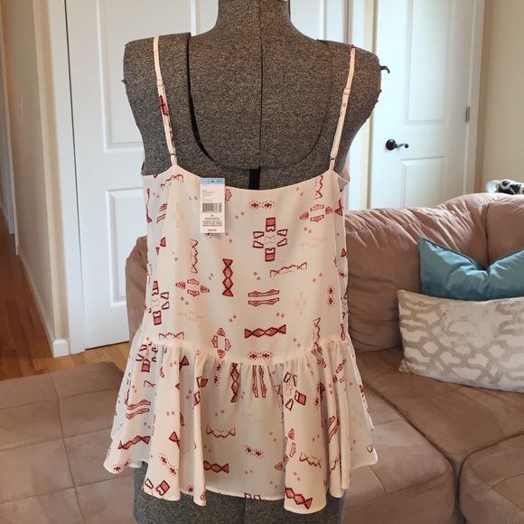 NEW W/TAGS XS Cream/pink blouse - Picture 3 of 6