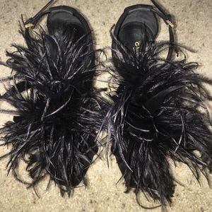 Vintage feather sandals