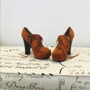 Suede platform booties