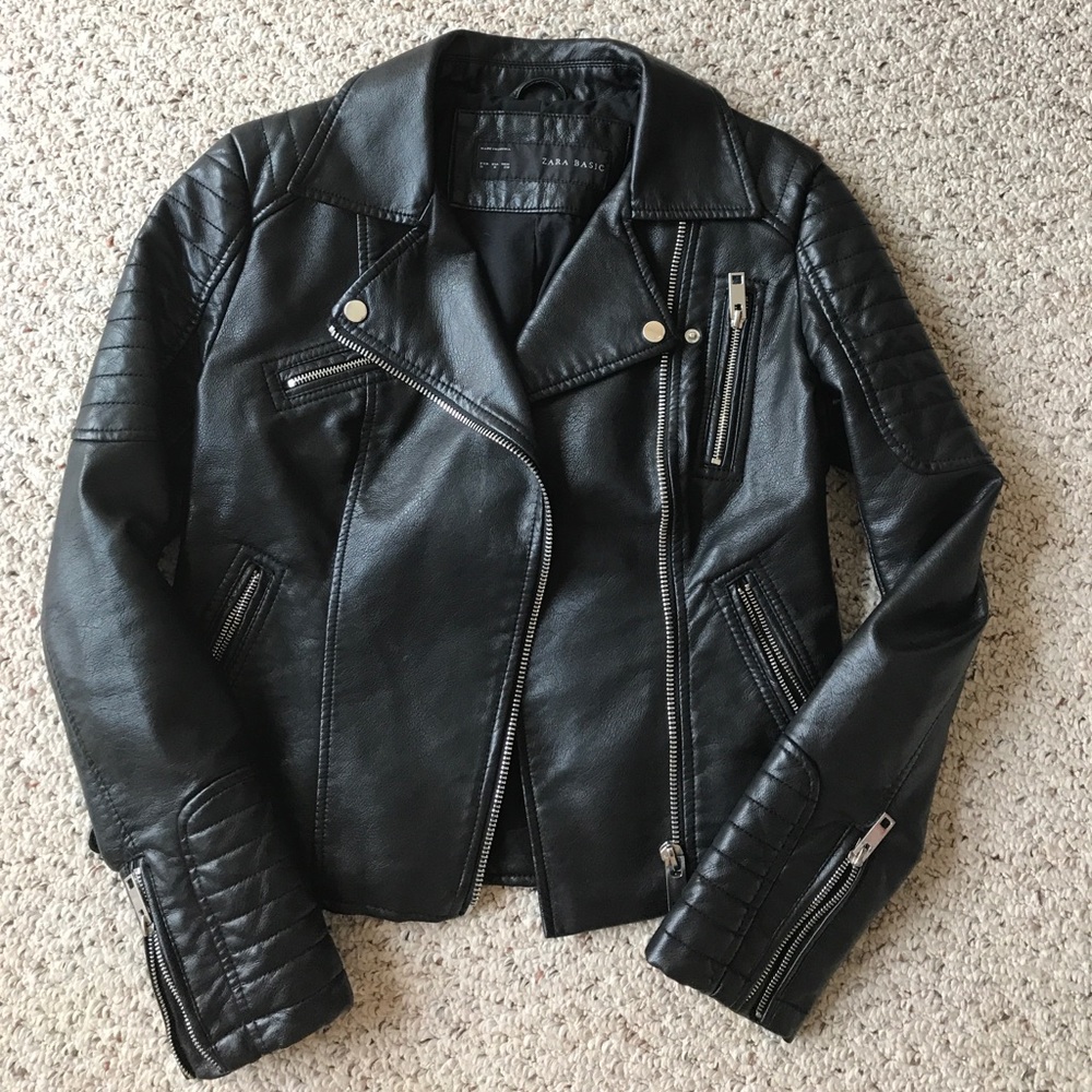 Zara leather biker moto jacket!