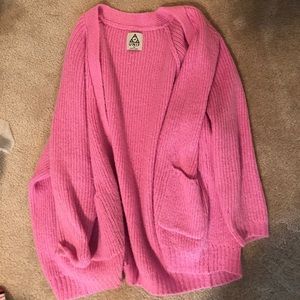 Pink Unif Hole Cardigan